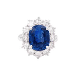 Bague "Pompadour" en or blanc, saphir et diamants - Castafiore