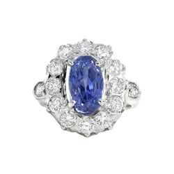 Bague Pompadour en or blanc, saphir et diamants - Castafiore
