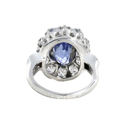 Bague Pompadour en or blanc, saphir et diamants - Castafiore