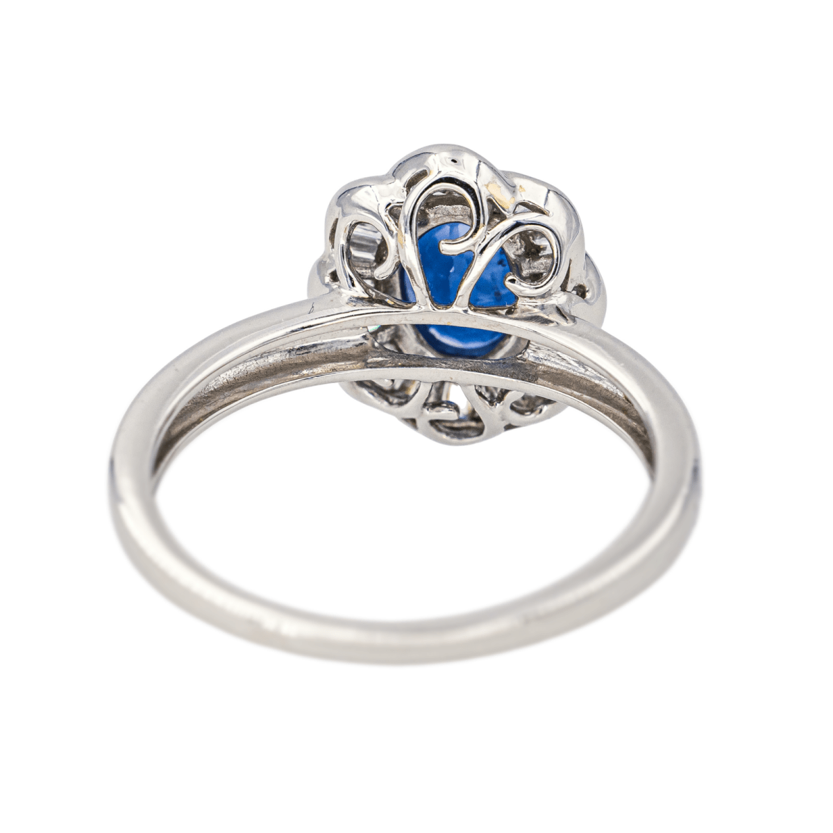 Bague Pompadour en or blanc, saphir et diamants - Castafiore