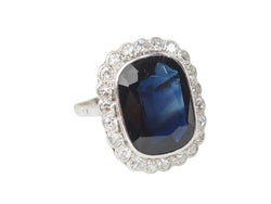 Bague Pompadour en or blanc, saphir et diamants - Castafiore