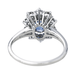 Bague Pompadour en or blanc, saphir et diamants - Castafiore