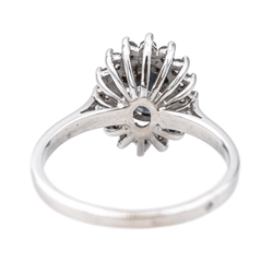 Bague Pompadour en or blanc, saphir et diamants - Castafiore