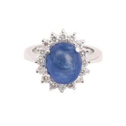 Bague Pompadour en or blanc, saphir et diamants - Castafiore