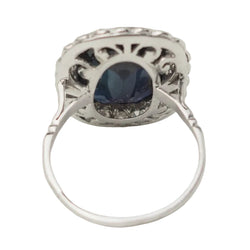Bague Pompadour en or blanc, saphir et diamants - Castafiore