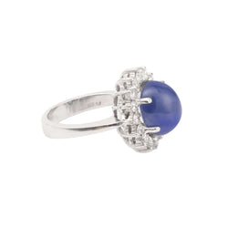 Bague Pompadour en or blanc, saphir et diamants - Castafiore