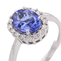Bague Pompadour en or blanc, tanzanite et diamants - Castafiore
