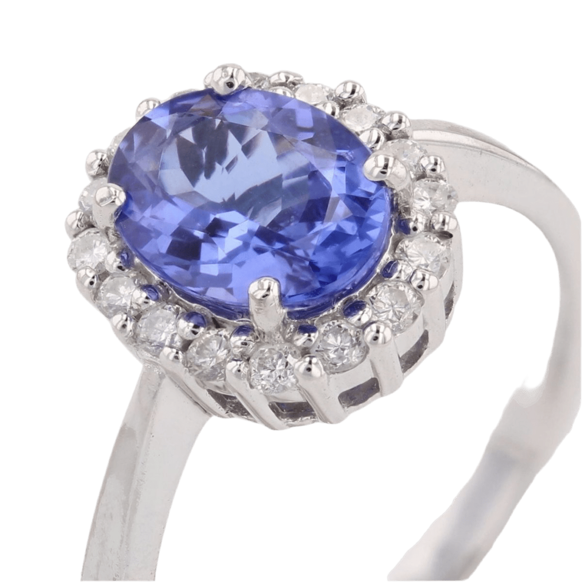 Bague Pompadour en or blanc, tanzanite et diamants - Castafiore