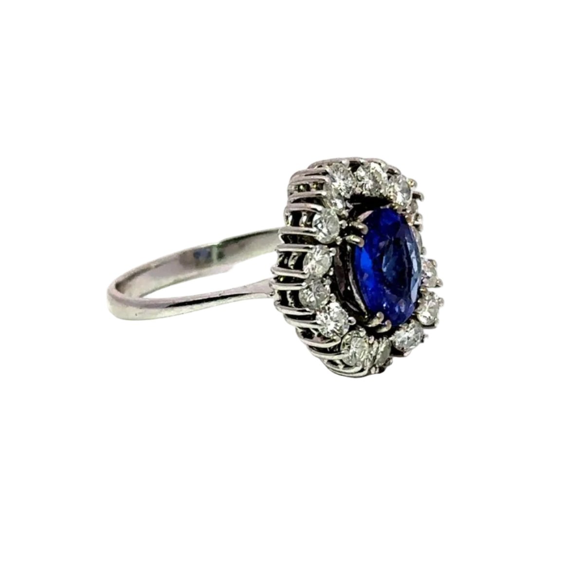 Bague Pompadour en or blanc, tourmaline et diamants - Castafiore