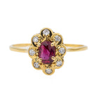 Bague Pompadour en or jaune, diamant et rubis - Castafiore