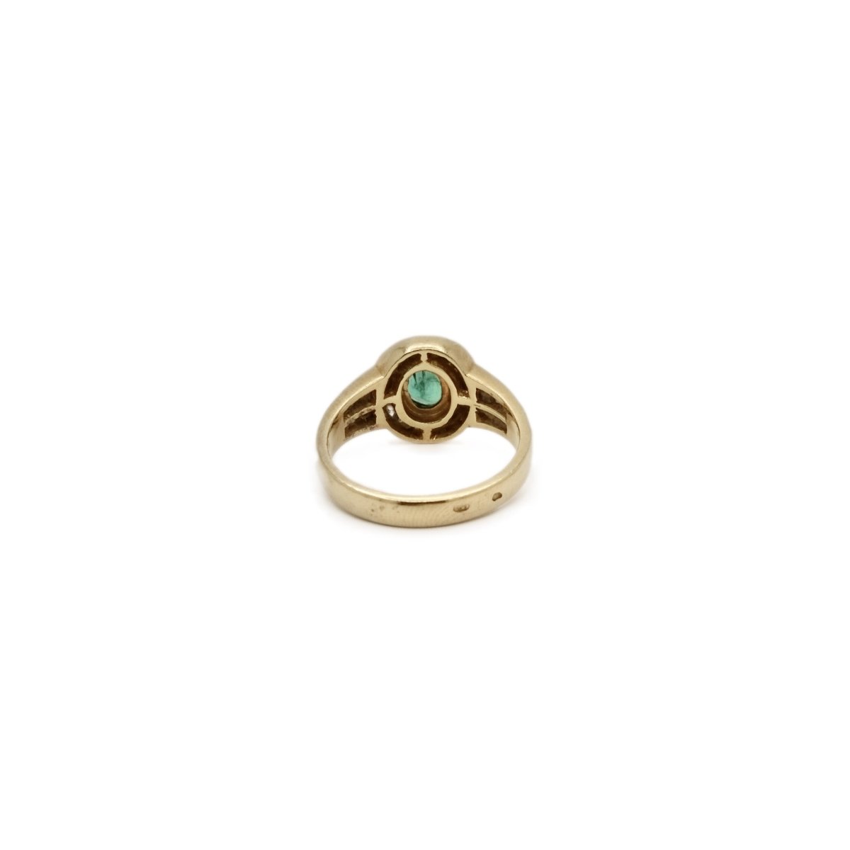 Bague Pompadour en or jaune, émeraude et diamants - Castafiore