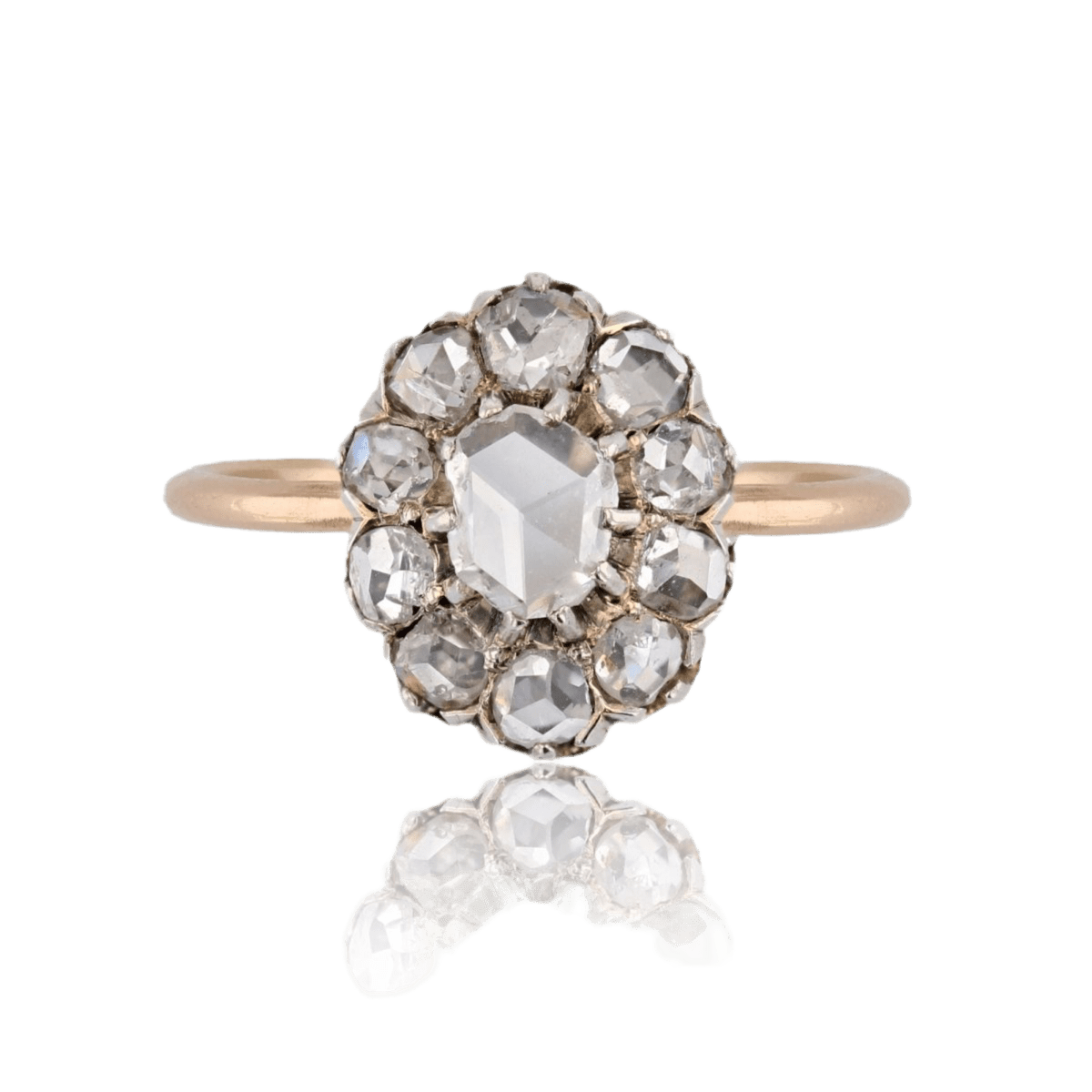 Bague Pompadour en or jaune et diamants - Castafiore