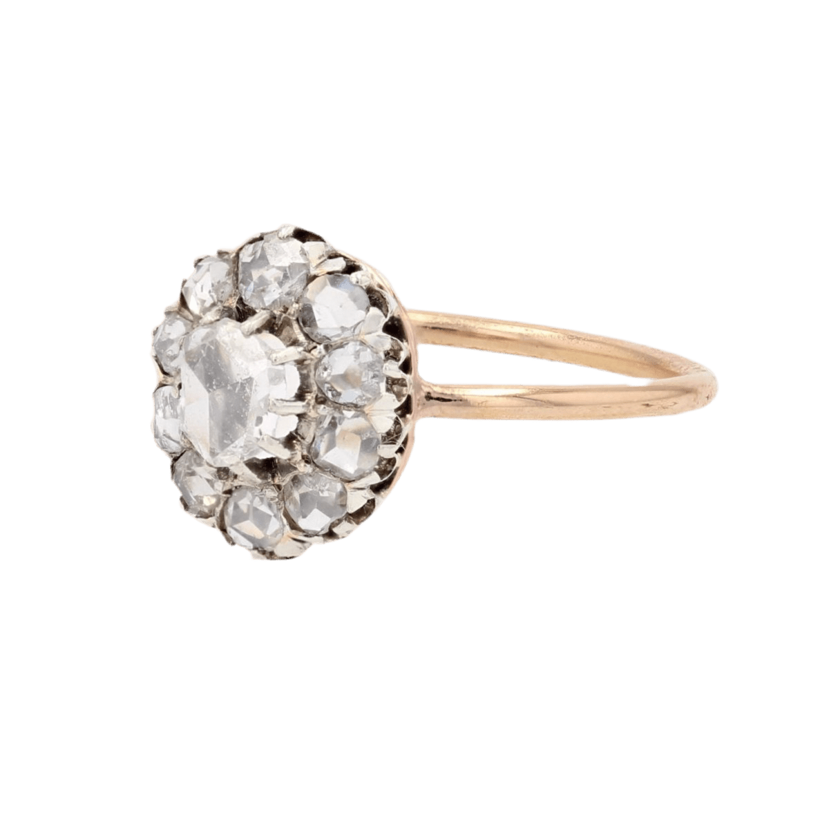 Bague Pompadour en or jaune et diamants - Castafiore