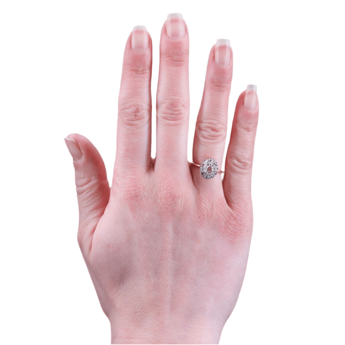 Bague Pompadour en or jaune et diamants
