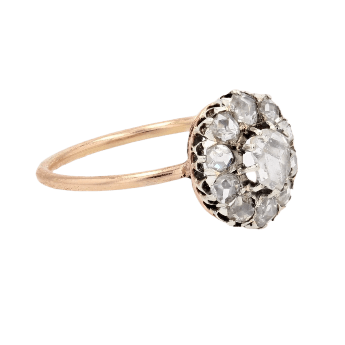 Bague Pompadour en or jaune et diamants