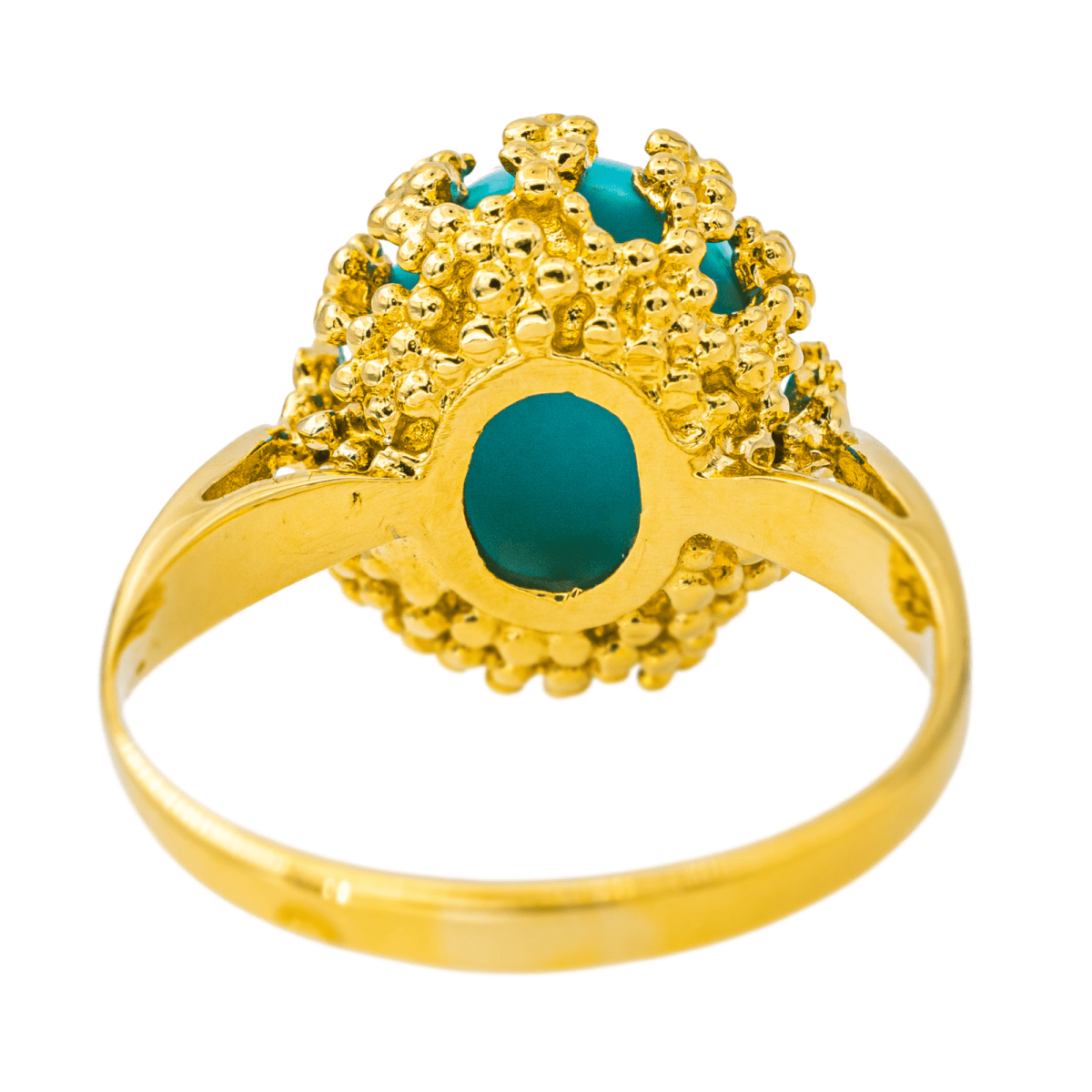 Bague Pompadour en or jaune et turquoise - Castafiore