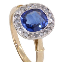 Bague Pompadour en or jaune, or blanc, saphir et diamants - Castafiore