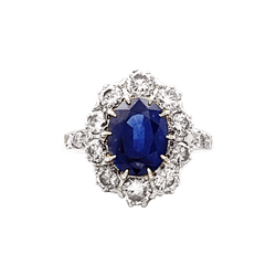 Bague Pompadour en or jaune, or blanc, saphir et diamants - Castafiore