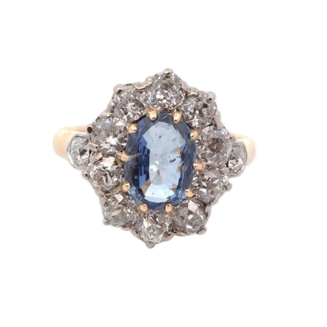 Bague Pompadour en or jaune, platine, saphir et diamants - Castafiore