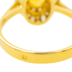 Bague Pompadour en or jaune, saphir et diamants - Castafiore
