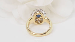 Bague Pompadour en or jaune, saphir et diamants - Castafiore