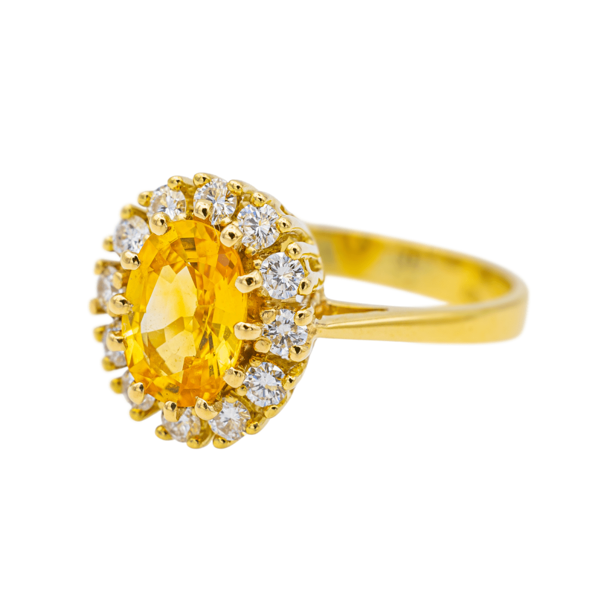 Bague Pompadour en or jaune, saphir et diamants - Castafiore
