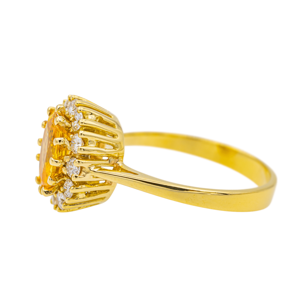 Bague Pompadour en or jaune, saphir et diamants - Castafiore