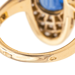 Bague Pompadour en or jaune, saphir et diamants - Castafiore
