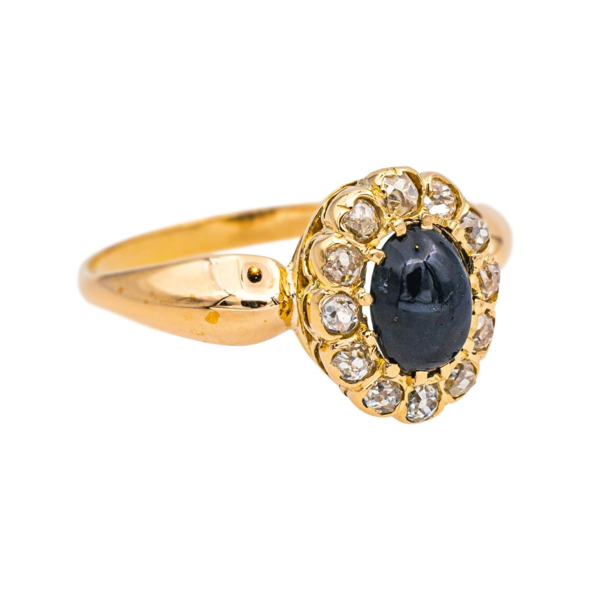 Bague Pompadour en or jaune, saphir et diamants - Castafiore