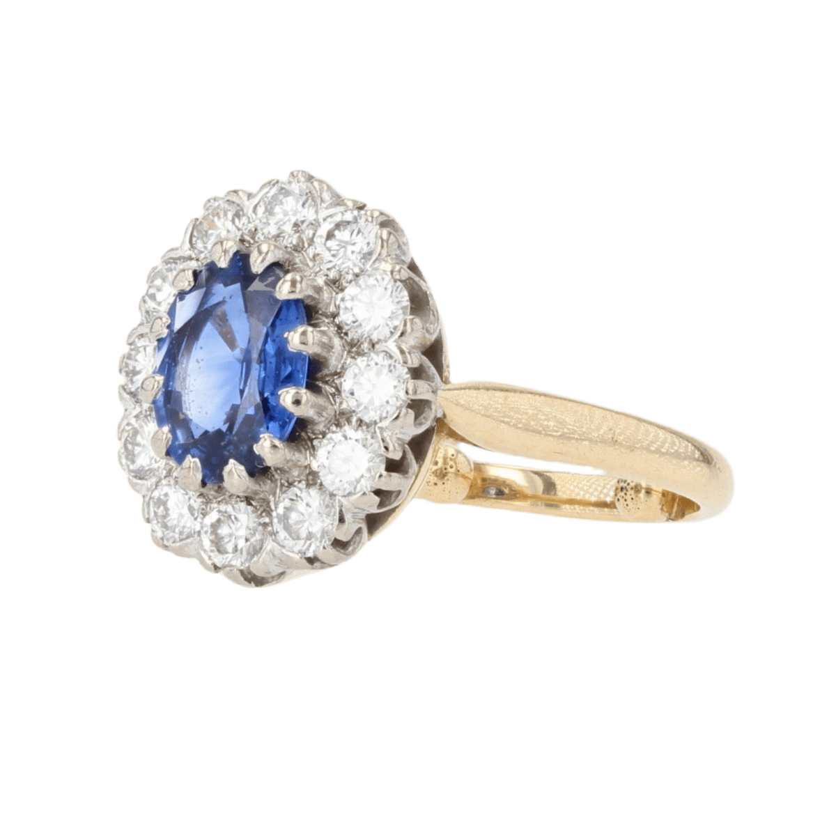 Bague Pompadour en or jaune, saphir, perles et diamants - Castafiore