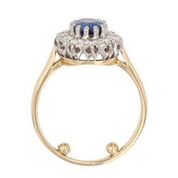 Bague Pompadour en or jaune, saphir, perles et diamants - Castafiore