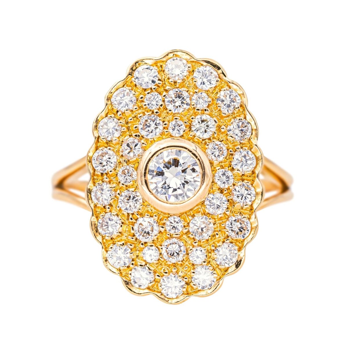 Bague Pompadour en or rose et diamants - Castafiore