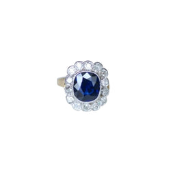 Bague Pompadour en or rose, saphir, et diamants - Castafiore