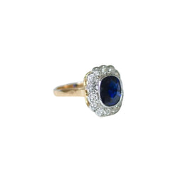 Bague Pompadour en or rose, saphir, et diamants - Castafiore