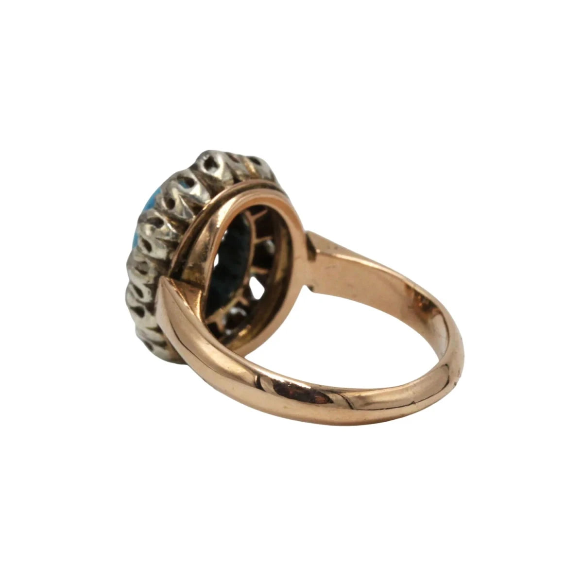 Bague Pompadour en or rose, turquoise et diamants - Castafiore