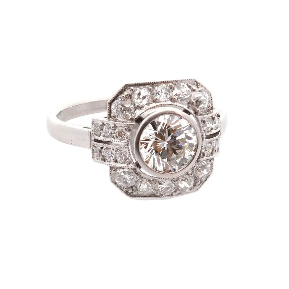 Bague Pompadour en platine et diamants - Castafiore