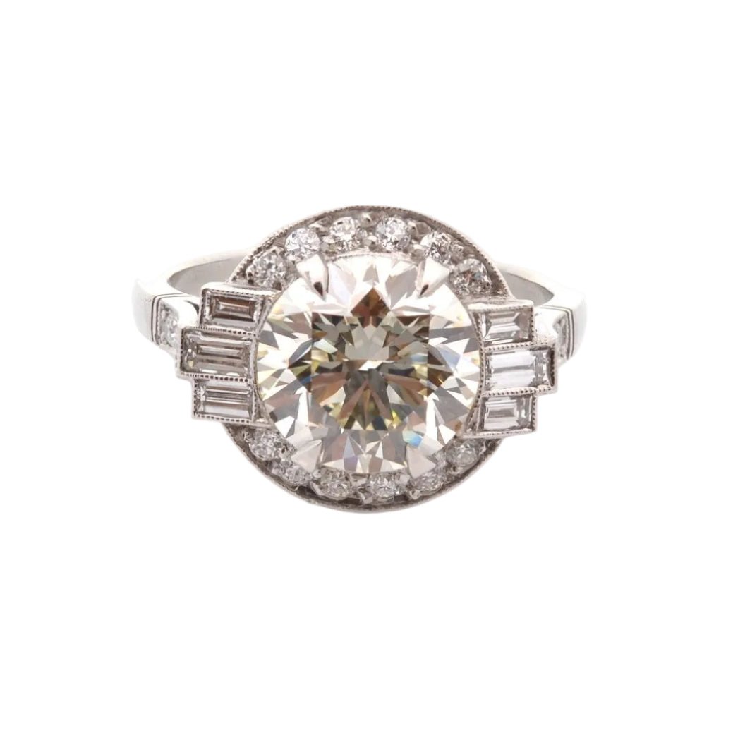 Bague Pompadour en platine et diamants - Castafiore