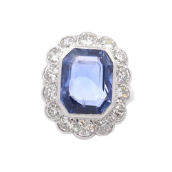 Bague Pompadour en platine, saphir et diamants - Castafiore
