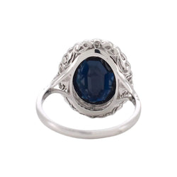 Bague Pompadour en platine, saphir et diamants - Castafiore
