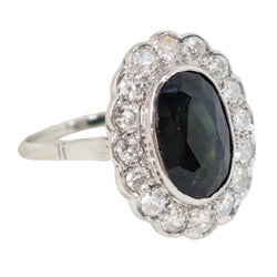 Bague Pompadour en platine saphir et diamants - Castafiore