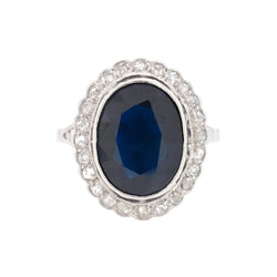 Bague Pompadour en platine, saphir et diamants - Castafiore