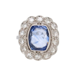 Bague Pompadour en platine, saphir, et diamants - Castafiore