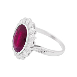 Bague Pompadour en rubis, platine, or blanc, diamant - Castafiore