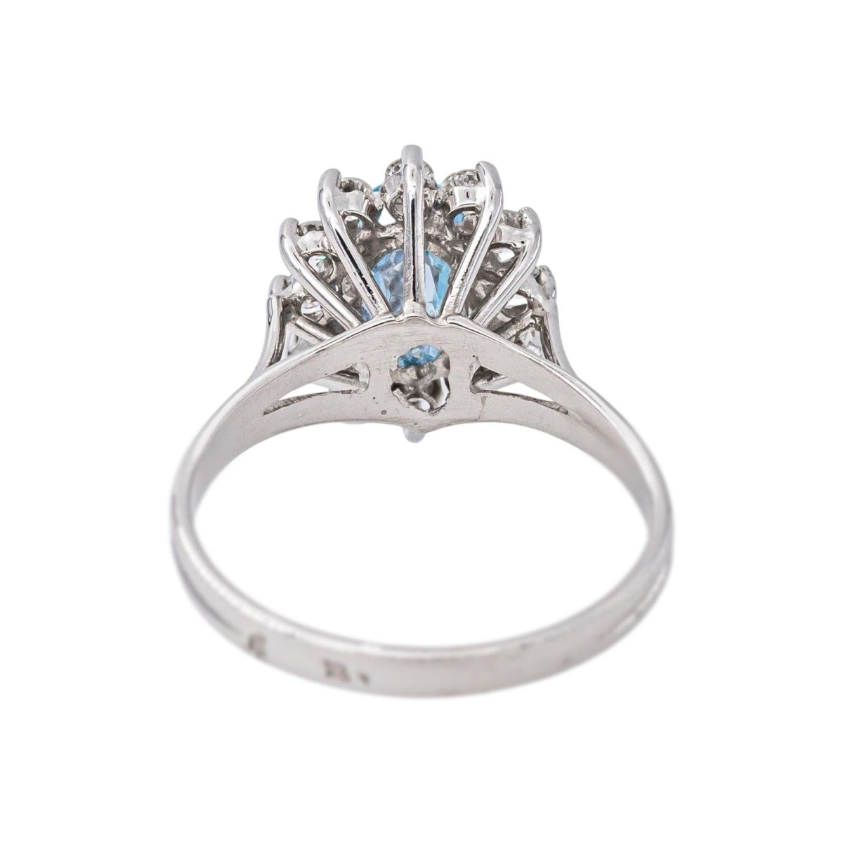 Bague Pompadour Or blanc Aigue Marine - Castafiore