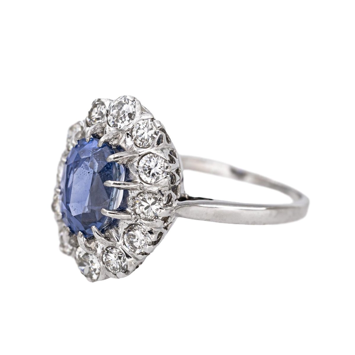 Bague Pompadour Or blanc Saphir - Castafiore