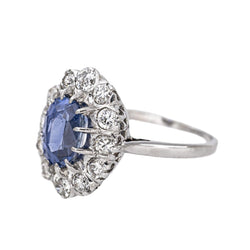 Bague Pompadour Or blanc Saphir - Castafiore