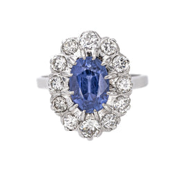 Bague Pompadour Or blanc Saphir - Castafiore