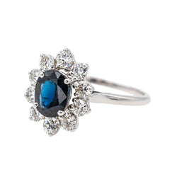 Bague Pompadour Or blanc Saphir - Castafiore