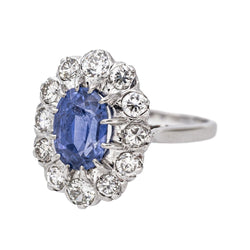 Bague Pompadour Or blanc Saphir - Castafiore