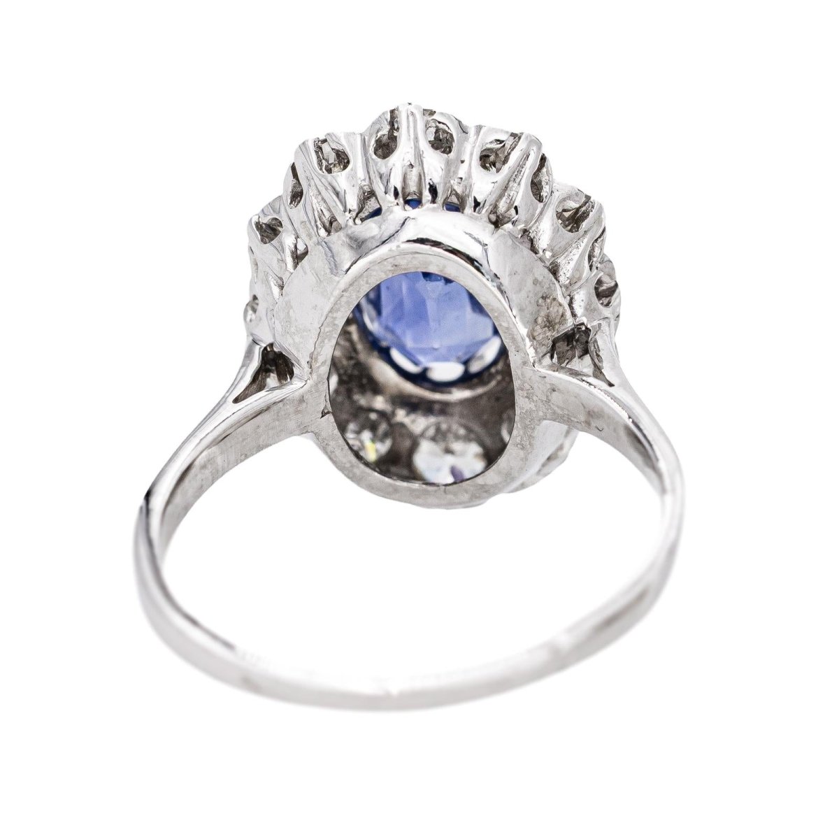 Bague Pompadour Or blanc Saphir - Castafiore